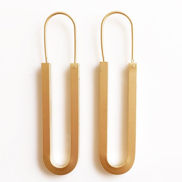 Jewelry - U Shape  Hoop Earrings 14k Gold Plated